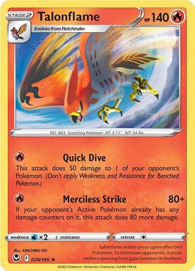 Talonflame (SWSH12: Silver Tempest) Near Mint - Nick Nack's Full Frontal Attack