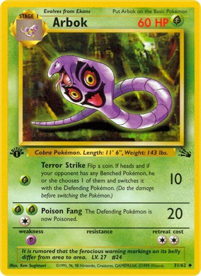 Arbok (Fossil) Damaged / Poor Unlimited - Nick Nack's Full Frontal Attack