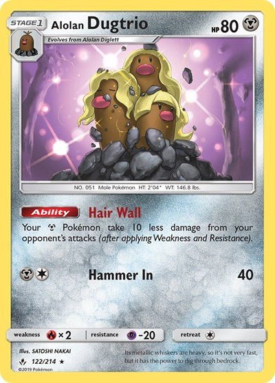 Alolan Dugtrio (SM - Unbroken Bonds) Near Mint - Nick Nack's Full Frontal Attack