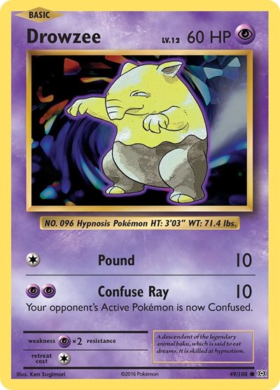 Drowzee (XY - Evolutions) Near Mint Reverse Holofoil