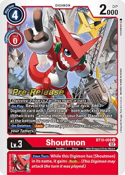Shoutmon (Xros Encounter Pre-Release Cards) Near Mint Foil