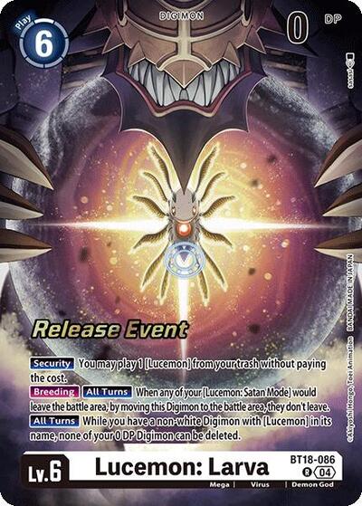 Lucemon: Larva (Release Special Booster 2.0 Pre-Release Cards) Near Mint Foil