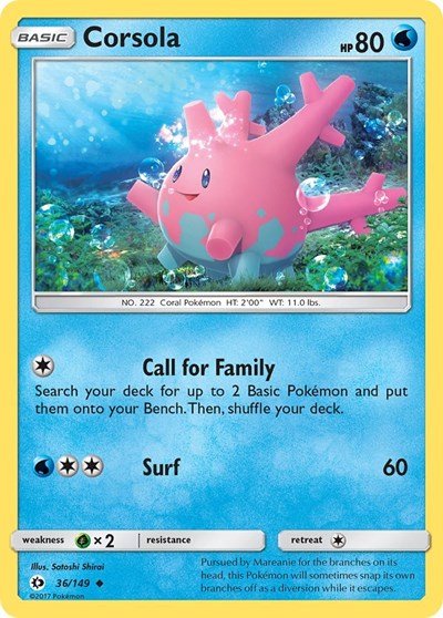 Corsola (SM Base Set) Light Play - Nick Nack's Full Frontal Attack