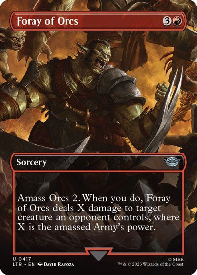 Foray of Orcs (Borderless) (Universes Beyond: The Lord of the Rings: Tales of Middle-earth) Near Mint - Nick Nack's Full Frontal Attack