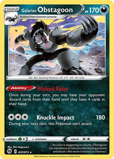 Galarian Obstagoon (Champion's Path) Near Mint Holofoil - Nick Nack's Full Frontal Attack