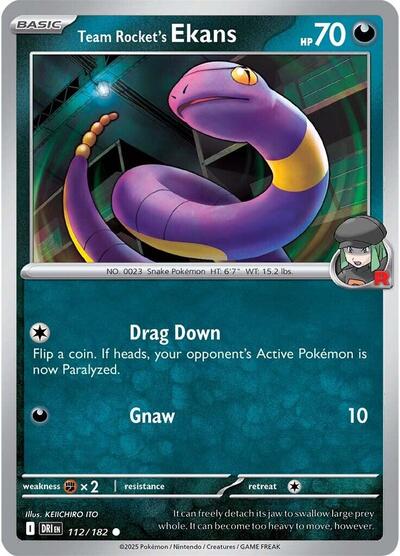 Team Rocket's Ekans (SV10: Destined Rivals) Near Mint - Nick Nack's Full Frontal Attack