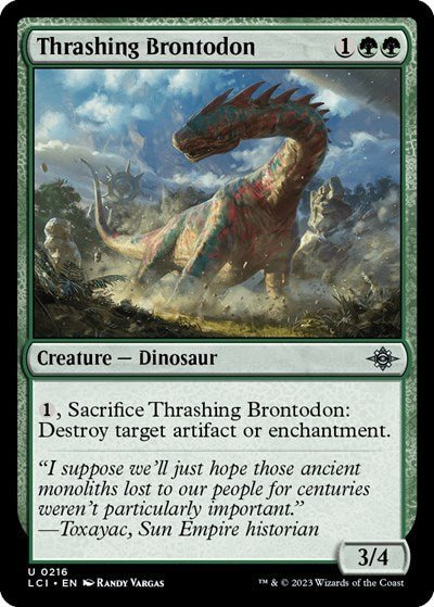 Thrashing Brontodon (The Lost Caverns of Ixalan) Near Mint - Nick Nack's Full Frontal Attack
