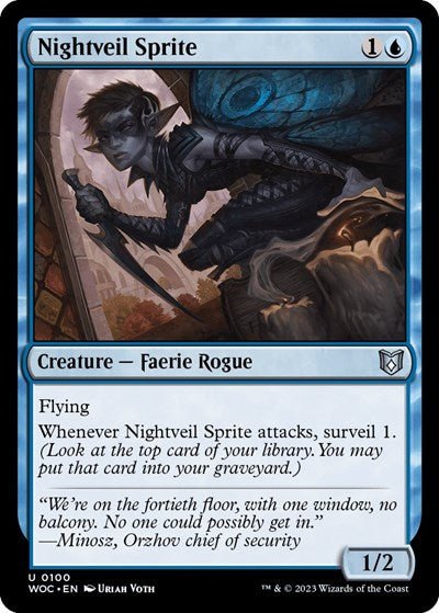 Nightveil Sprite (Commander: Wilds of Eldraine) Near Mint - Nick Nack's Full Frontal Attack
