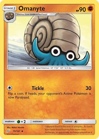 Omanyte (SM - Team Up) Near Mint - Nick Nack's Full Frontal Attack