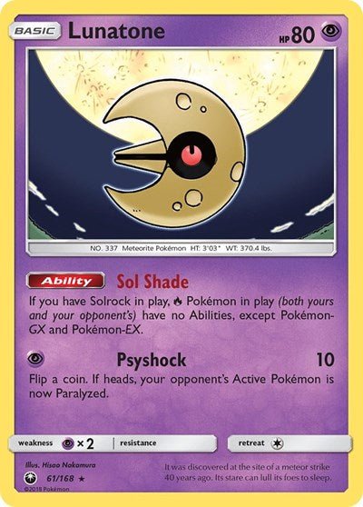 Lunatone (SM - Celestial Storm) Near Mint Holofoil - Nick Nack's Full Frontal Attack