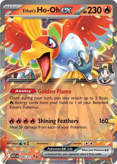 Ethan's Ho-Oh ex (ME: Ascended Heroes) Near Mint Holofoil - Nick Nack's Full Frontal Attack