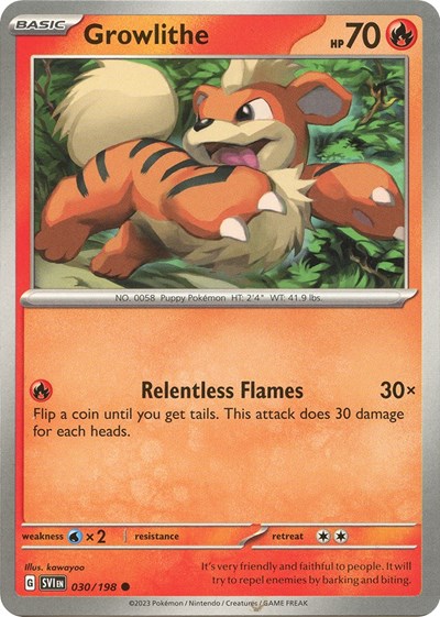 Growlithe - 030 (Scarlet and Violet: Base Set) Near Mint