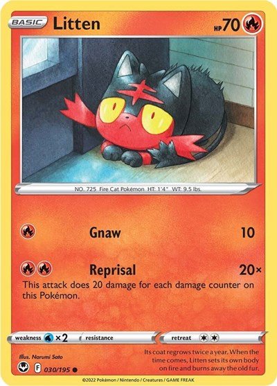 Litten (SWSH12: Silver Tempest) Near Mint - Nick Nack's Full Frontal Attack