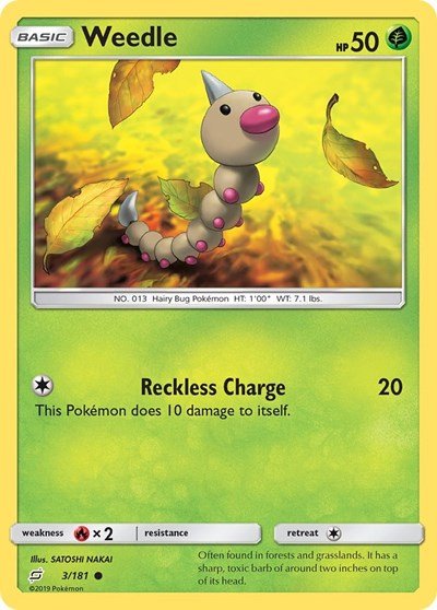 Weedle (3) (SM - Team Up) Near Mint - Nick Nack's Full Frontal Attack