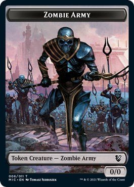 Zombie Army / Zombie (005) Double-sided Token (Commander: Innistrad: Midnight Hunt) Near Mint - Nick Nack's Full Frontal Attack