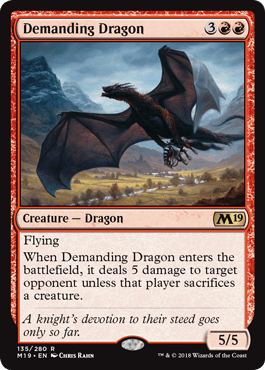 Demanding Dragon (Magic 2019 Core Set) Near Mint - Nick Nack's Full Frontal Attack