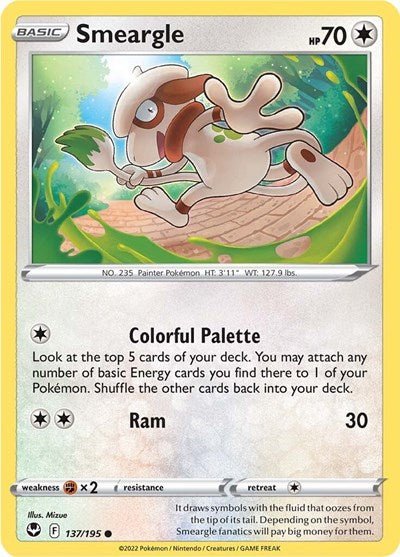 Smeargle (SWSH12: Silver Tempest) Near Mint - Nick Nack's Full Frontal Attack