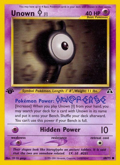 Unown (I) (Neo Discovery) Light Play 1st Edition - Nick Nack's Full Frontal Attack
