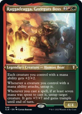 Raggadragga, Goreguts Boss (Etched Foil) (Commander Legends: Battle for Baldur's Gate) Near Mint Foil - Nick Nack's Full Frontal Attack