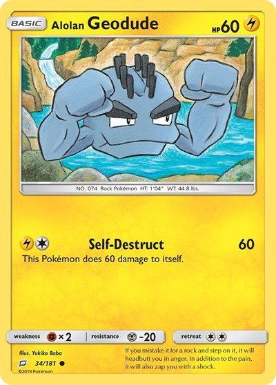 Alolan Geodude (34) (SM - Team Up) Light Play - Nick Nack's Full Frontal Attack