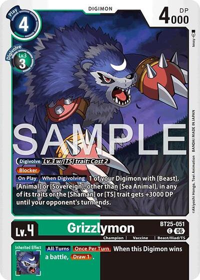 Grizzlymon BT25-051 (Dual Revolution Booster) Near Mint