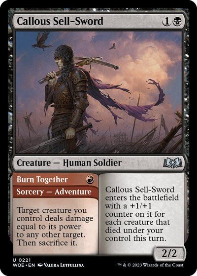 Callous Sell-Sword (Wilds of Eldraine) Near Mint - Nick Nack's Full Frontal Attack