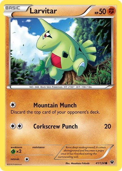 Larvitar (41) (XY - Fates Collide) Light Play - Nick Nack's Full Frontal Attack