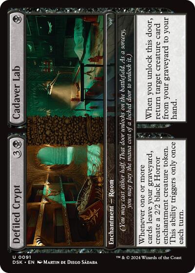 Defiled Crypt / Cadaver Lab (Duskmourn: House of Horror) Near Mint - Nick Nack's Full Frontal Attack