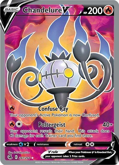 Chandelure V (Full Art) (SWSH08: Fusion Strike) Near Mint Holofoil - Nick Nack's Full Frontal Attack