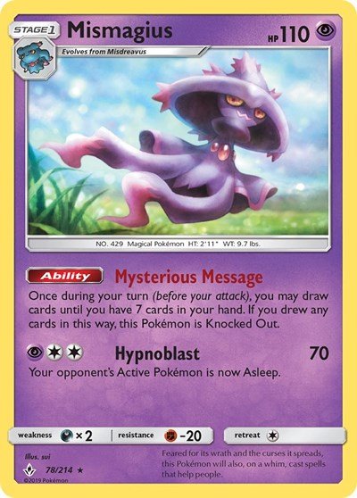 Mismagius (SM - Unbroken Bonds) Near Mint - Nick Nack's Full Frontal Attack