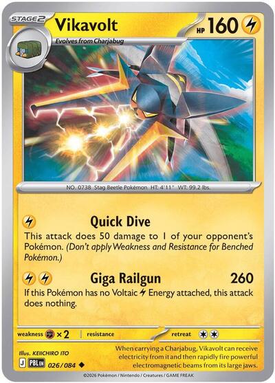 Vikavolt (ME05: Pitch Black) Near Mint Reverse Holofoil - Nick Nack's Full Frontal Attack