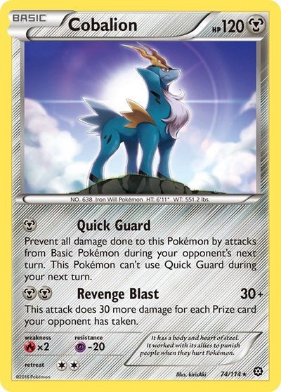 Cobalion (XY - Steam Siege) Near Mint - Nick Nack's Full Frontal Attack