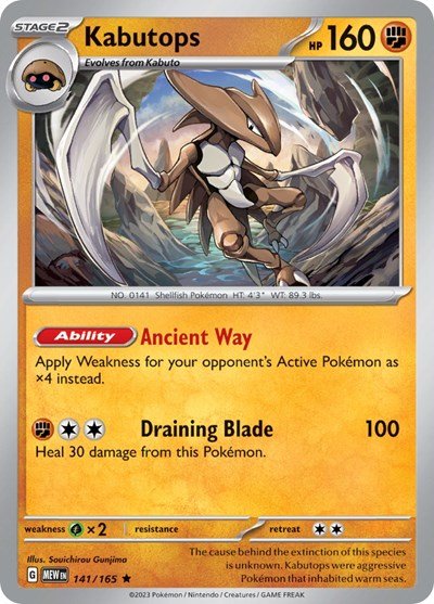 Kabutops (Scarlet and Violet: 151) Near Mint Holofoil - Nick Nack's Full Frontal Attack