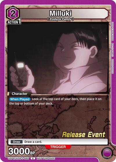 Milluki (Hunter x Hunter Release Event Cards) Near Mint - Nick Nack's Full Frontal Attack