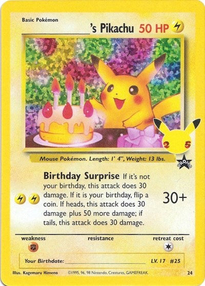 ______'s Pikachu (Celebrations: Classic Collection) Near Mint Holofoil
