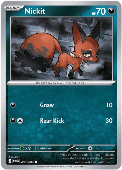 Nickit (ME05: Pitch Black) Near Mint Reverse Holofoil - Nick Nack's Full Frontal Attack