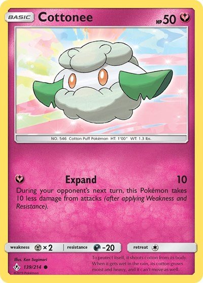 Cottonee (SM - Unbroken Bonds) Near Mint - Nick Nack's Full Frontal Attack