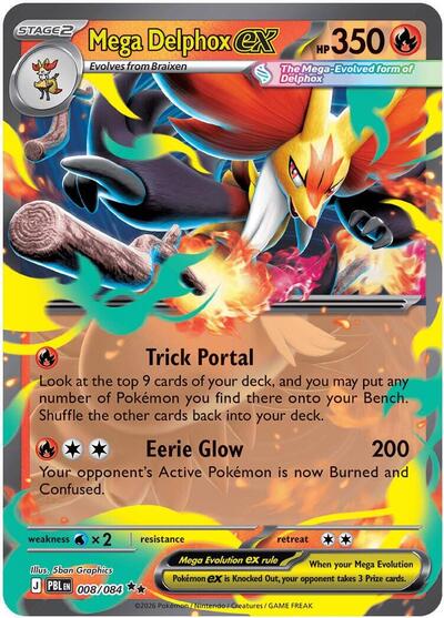 Mega Delphox ex (ME05: Pitch Black) Near Mint Holofoil