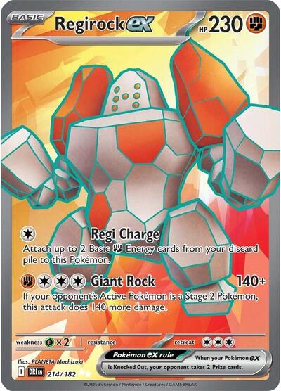 Regirock ex - 214 (SV10: Destined Rivals) Near Mint Holofoil