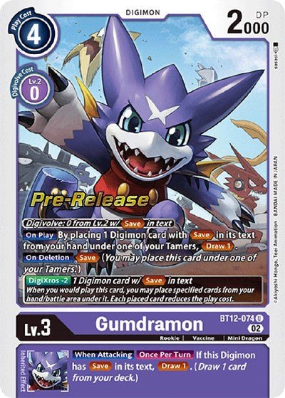 Gumdramon (Across Time Pre - Release Cards) Near Mint Foil - Nick Nack's Full Frontal Attack