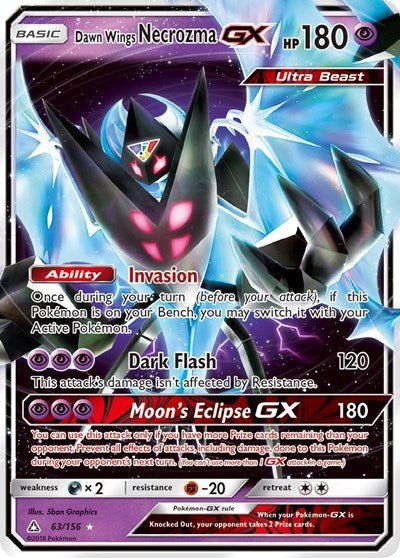 Dawn Wings Necrozma GX (SM - Ultra Prism) Near Mint Holofoil - Nick Nack's Full Frontal Attack