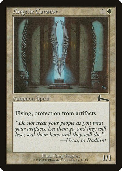 Angelic Curator (Urza's Legacy) Light Play Foil - Nick Nack's Full Frontal Attack