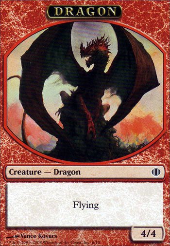 Dragon Token (Shards of Alara) Light Play - Nick Nack's Full Frontal Attack
