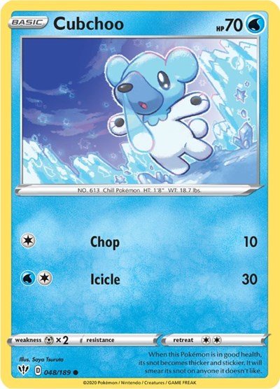 Cubchoo (SWSH03: Darkness Ablaze) Light Play - Nick Nack's Full Frontal Attack