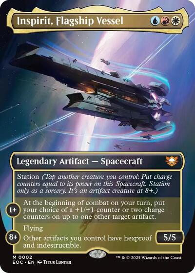 Inspirit, Flagship Vessel (Borderless) (Commander: Edge of Eternities) Near Mint Foil - Nick Nack's Full Frontal Attack