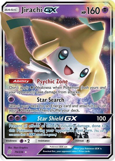 Jirachi GX (SM - Unified Minds) Near Mint Holofoil - Nick Nack's Full Frontal Attack