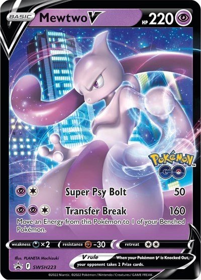 Mewtwo V - SWSH223 (SWSH: Sword & Shield Promo Cards) Medium Play Holofoil - Nick Nack's Full Frontal Attack