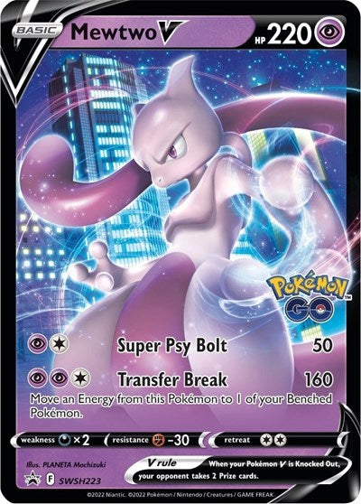 Mewtwo V - SWSH223 (SWSH: Sword & Shield Promo Cards) Medium Play Holofoil