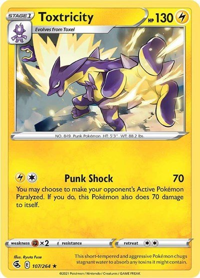 Toxtricity (107) (SWSH08: Fusion Strike) Near Mint Holofoil - Nick Nack's Full Frontal Attack