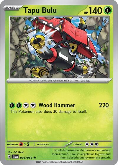 Tapu Bulu - 006 (SV: Shrouded Fable) Near Mint Reverse Holofoil - Nick Nack's Full Frontal Attack
